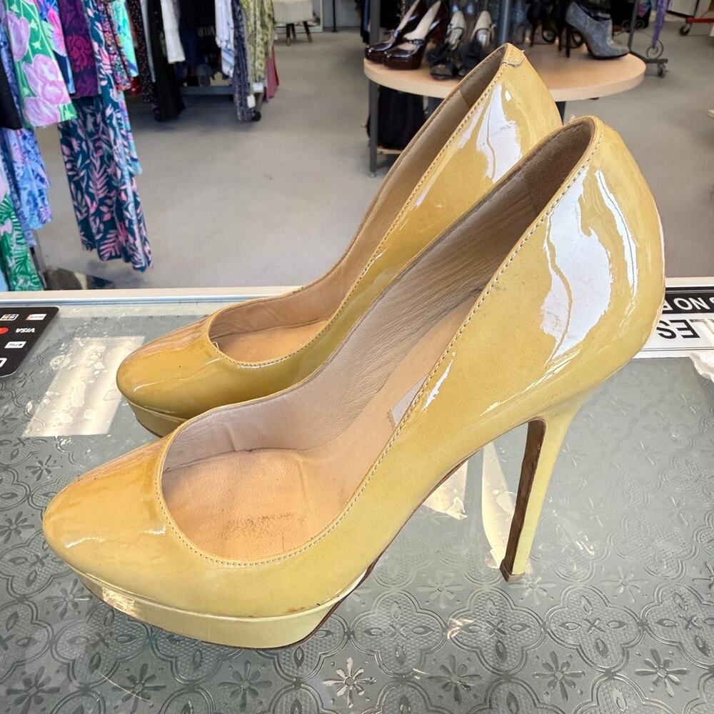 Jimmy Choo Yellow Patent Leather Pumps Sz 36.5 US 6